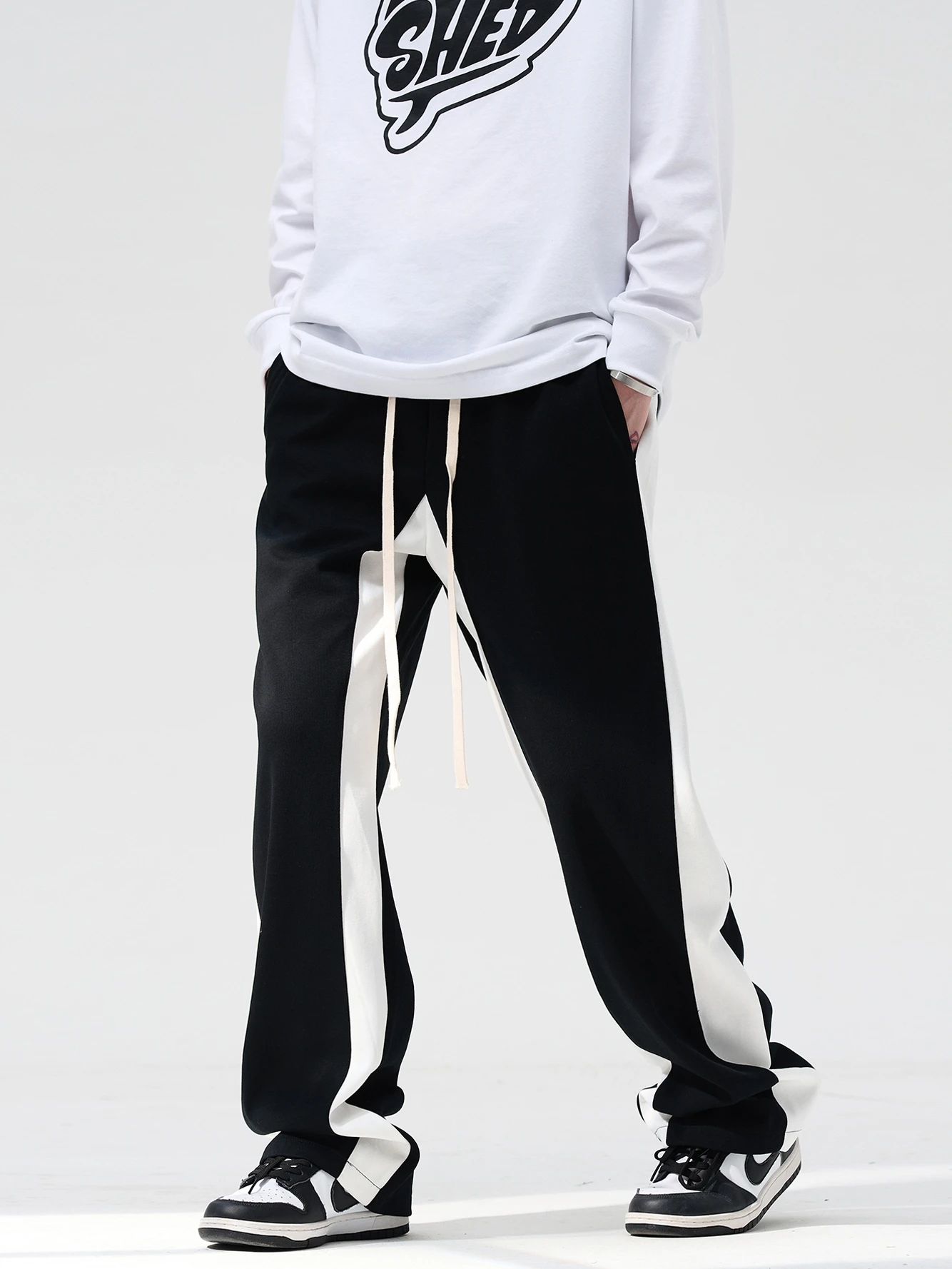 2022 Men Women Clothing Yamamoto Style Black Splice Casual Sweatpants Casual Pants Trousers Plus Size Costume 27-46