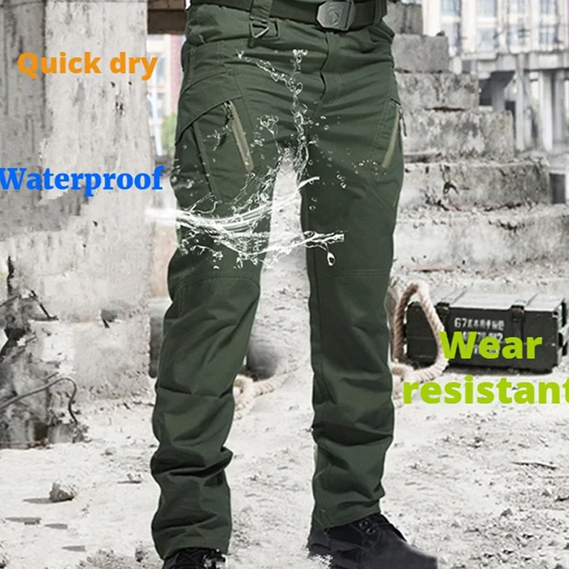 Men Waterproof Work Tactical Long Pants Army Military Style Running Long Trousers Quick Dry Breathable Cargo Resistant Pant 2023