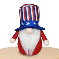 patriotic gnome ornaments 4th of july plush gnomes creative american stars and stripes plush doll handmade elf dwarf decor for