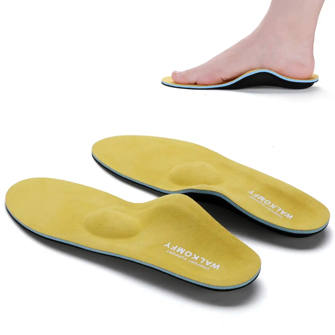 

Стельки TOPSOLE из плюшевой ткани для мужчин и женщин, удобные ортопедические стельки для коррекции плоскостопия, облегчения боли в желтом цве...