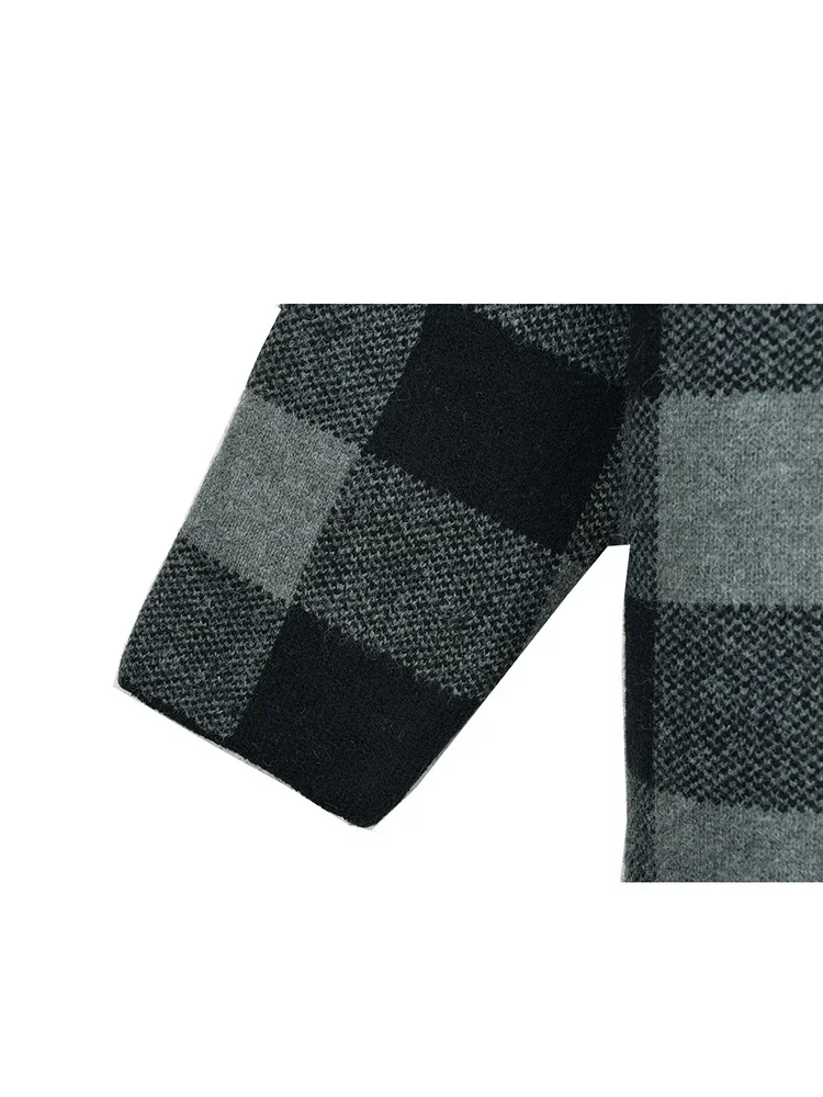 XITAO клетчатый кардиган с кисточками в стиле пэчворк карманный круглым вырезом и