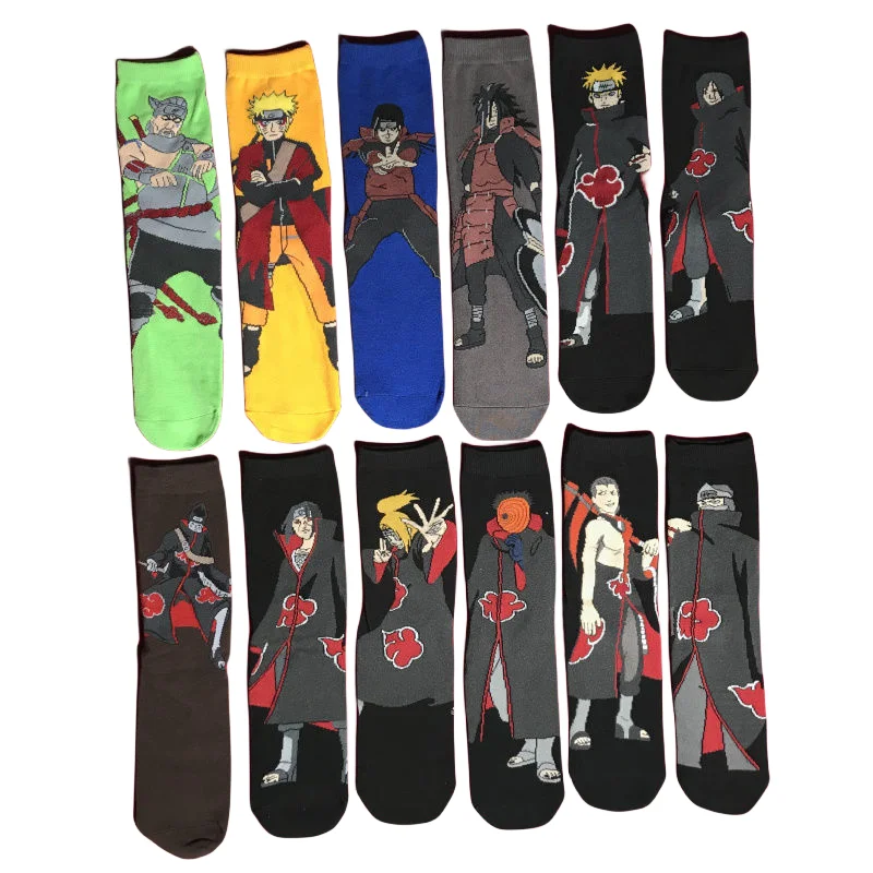

Naruto cartoon anime character series personality creative sports hip-hop street men's and women's cotton mid-tube socks gift