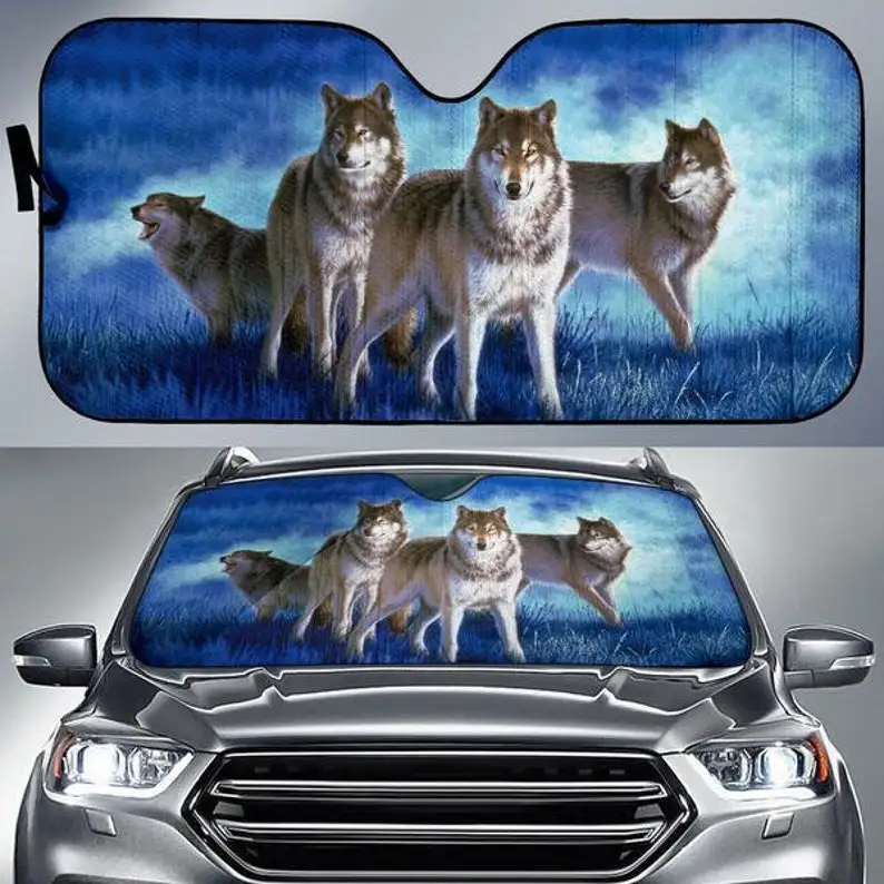

Car Sun Shade Wolf Pack, Auto Sun Shade Sun Shade for Car Window Sunshade Car Car Windshield Sunshade Car Shade