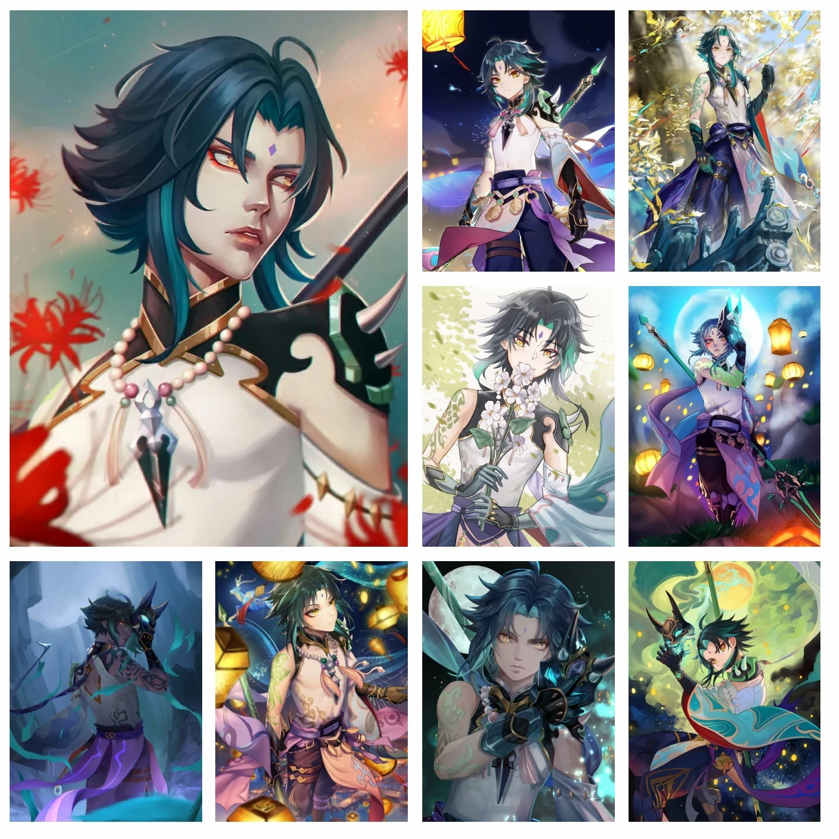 

5D Full Drill Cartoon Anime Genshin Impact Diamond Painting Xiao Wind Property Cross Stitch Embroidery Picture Mosaic Home Decor