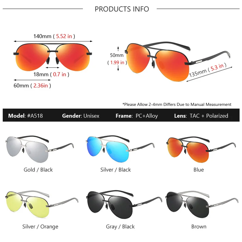 Фото Солнечные очки AOWEAR зеркальные поляризационные женские, роскошные качественные солнцезащитные, оверсайз, без оправы, с антибликовым покрыт... №5