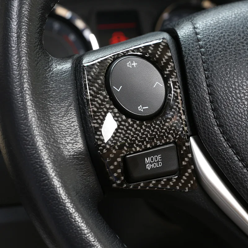 

For Toyota Corolla 2014 2015 2016 2017 2018 Soft Carbon Fiber Car Steering Wheel Button Frame Cover Trim Sticker Car Accessories