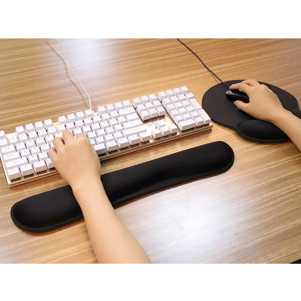 Mouse Pad Keyboard Pad Comfort Memory Foam Wrist Non-Slip Base Wrist Rest Pad Computer MousePad For Office Mousepad