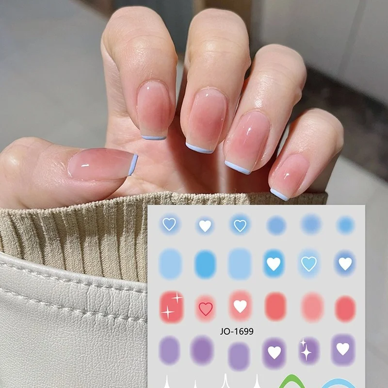 

New Gradient Blush Manicure Stickers Love Nail Decorations Small Pattern Decals
