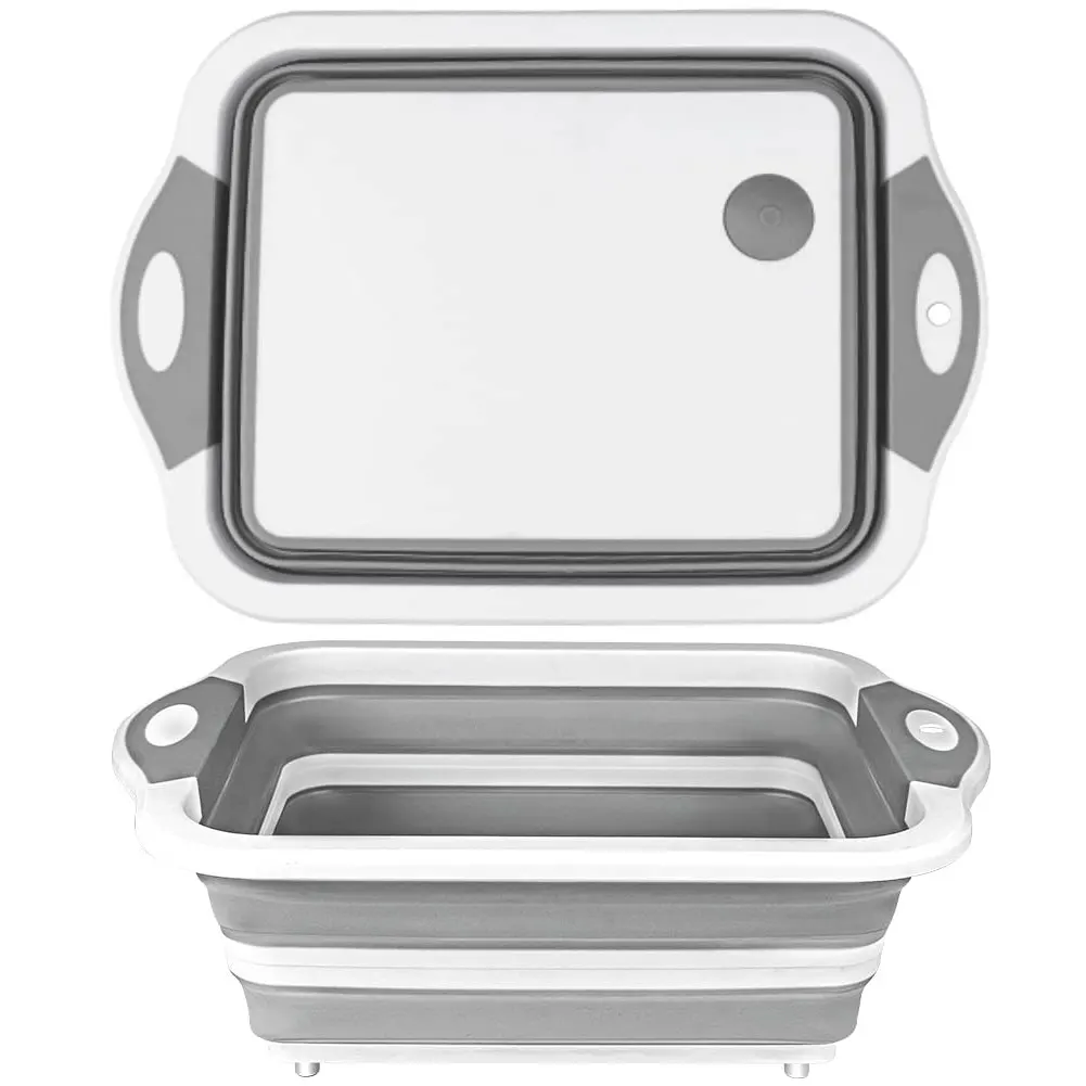 

Складная разделочная доска, Складная Многофункциональная портативная ванна для мытья и сушки посуды, корзина из термопластичной резины дл...