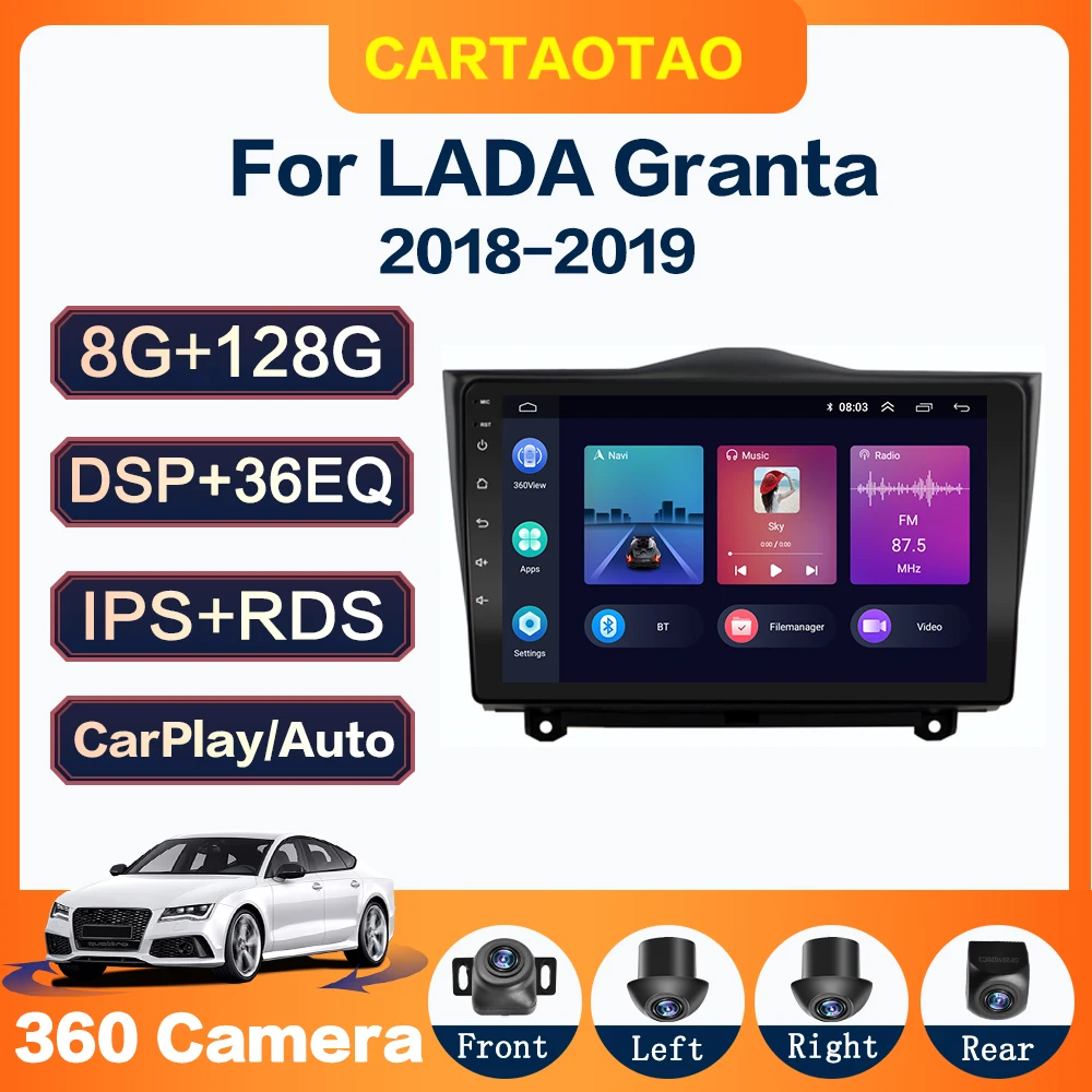 Android 11 Carplay Auto Автомагнитола GPS IPS мультимедийный плеер для LADA Granta ВАЗ 2018 2019 2din