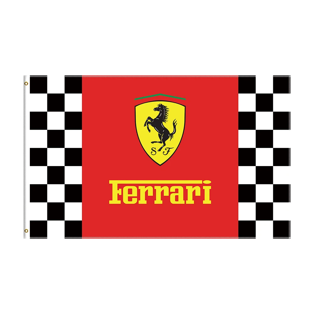 

3x5 Ft Ferraris Flag Polyester Digital Printed Racing Banner For Car Club