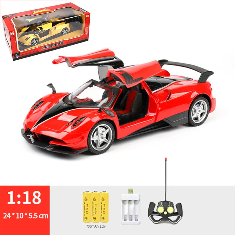 

1:18 Remote Control Car Rc Car Children's Car Automatic Lifting Door Charging Dynamic Toy Sports Car High-speed Racing Boy 4-6y