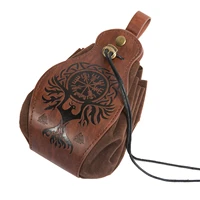 new medieval vintage money pouch bag waist ring belt costume accessory parts for men viking leather drawstring bag coin purse