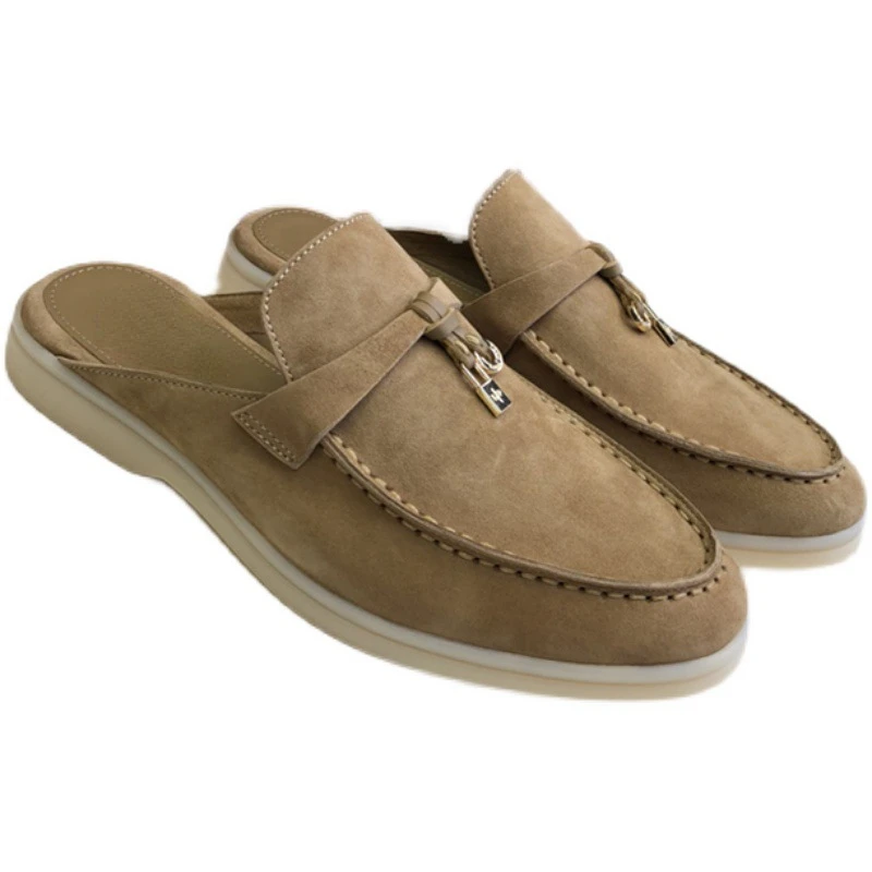 Top Quality Spring Summer Cashmere Loafers Women's Pendants Fashion Comfortable Loafers Wool Walking Casual Women's Sandals.