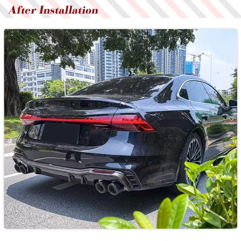 Углеродное волокно, автомобильный задний бампер, диффузор для Audi A7 Sline S72019-2021, автомобильный задний бампер, диффузор, спойлер, заводской магазин