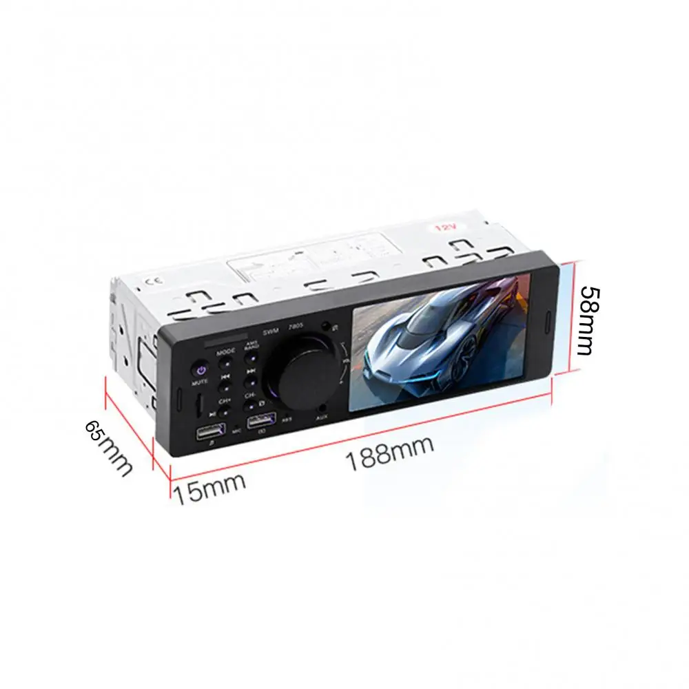 Universal MP5 Player Radio 7805 18.8cmx5.8cmx6.5cm Car 1 Din HD 4.1 inch Screen FM Stereo Audio | Multimedia