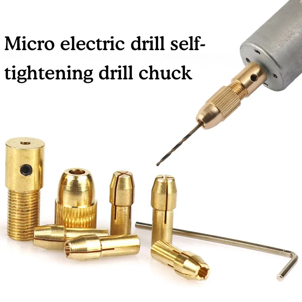 

7pcs/set Brass Collet Mini Drill Chucks For Micro Electric Drill Self-tightening Bit Tool Chuck Adapter Quick Release Bit A O7o7