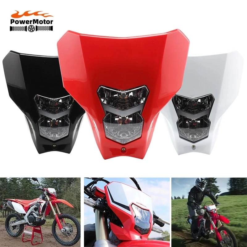 for Honda CRF 450 Headlight Motorcycle Motocross Enduro Fairing Plate Dirt Bike Headlights Headlamp Accessories Free Shipping