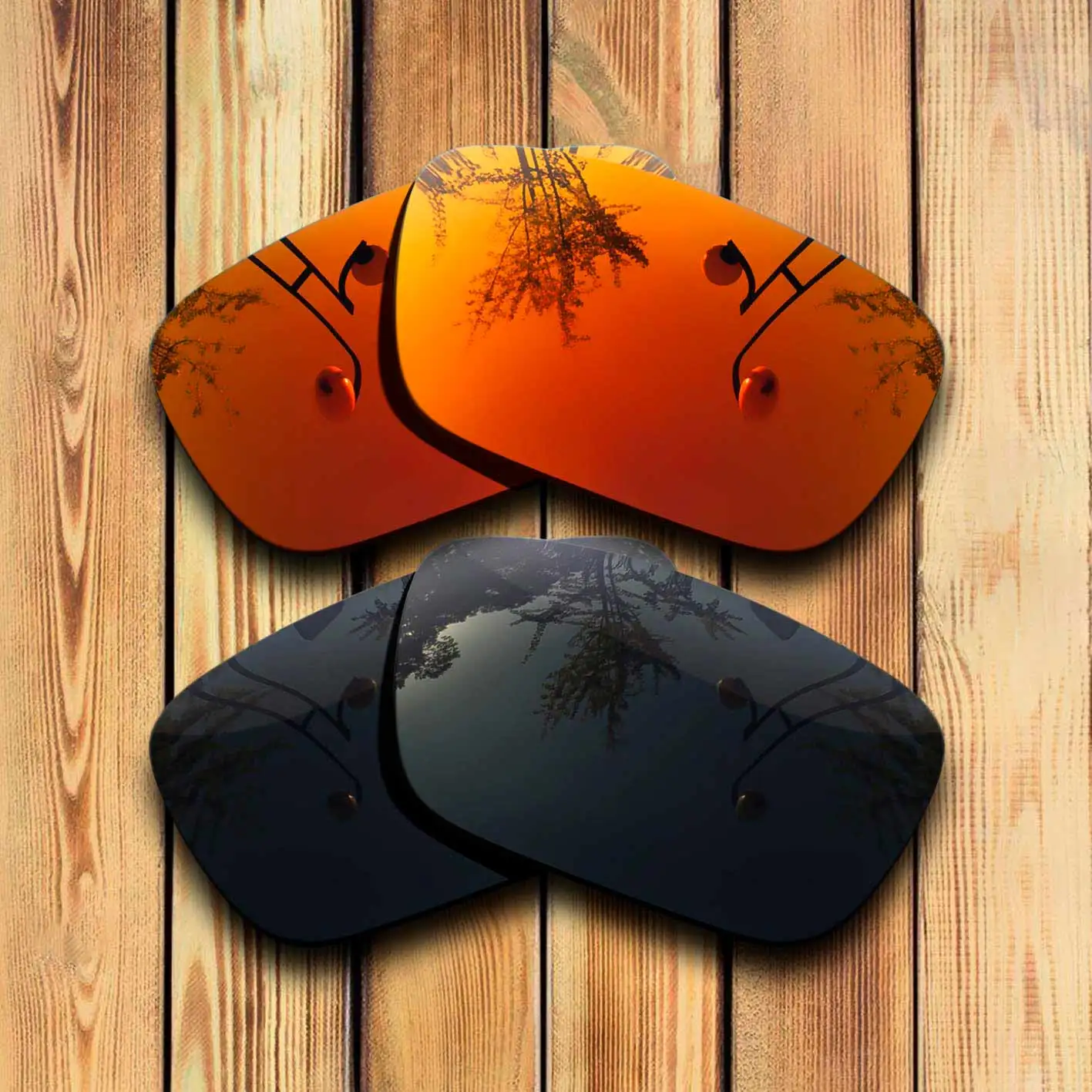 100% Precisely Cut Polarized Replacement Lenses for jury Sunglasses  Red& Solid Black Combine Options