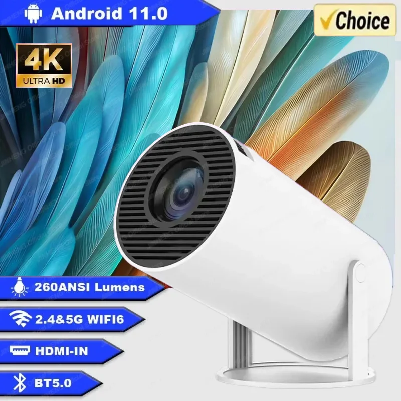 Новинка 2024 года 4K Android 11 двойной Wi-Fi6 портативный проектор 1080P 1280*720P домашний