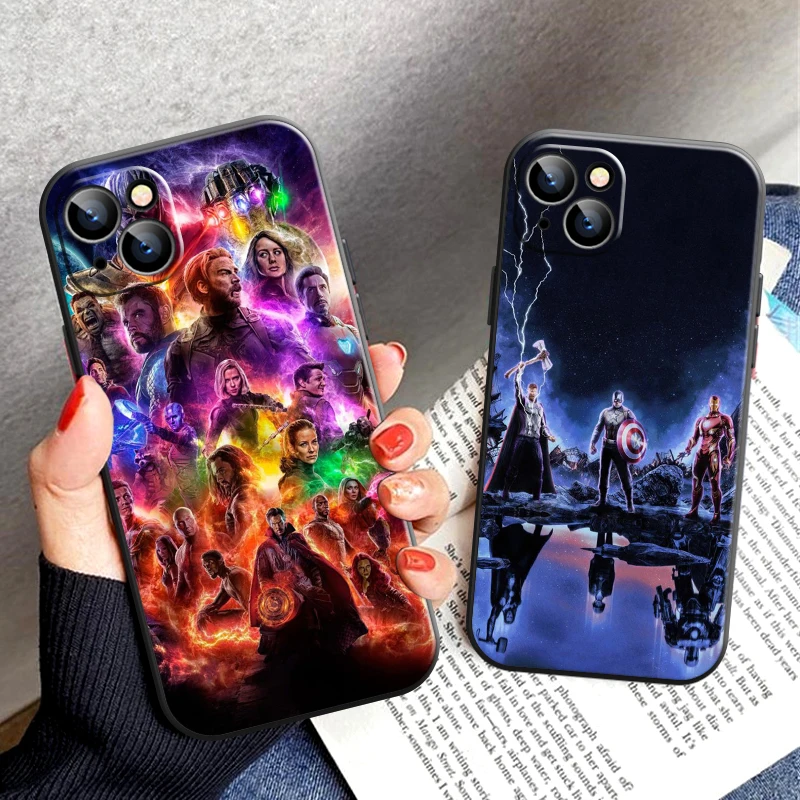 

Marvel The Avengers Iron Man Phone Case For Apple iPhone 13 12 11 Pro 12 13 Mini X XR XS Max SE 6 6s 7 8 Plus Soft Black