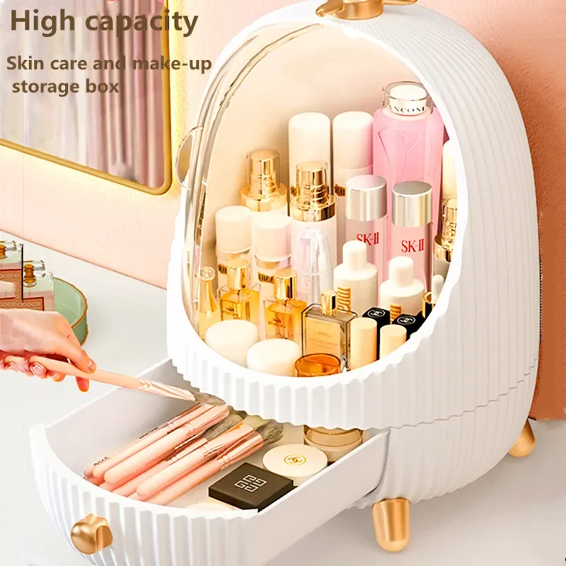 

LED Cosmetic Storage Box Makeup Brush Bucket Lipstick Acrylic Skin Care Products Dressing Table Shelf Drawer Display Cabinet