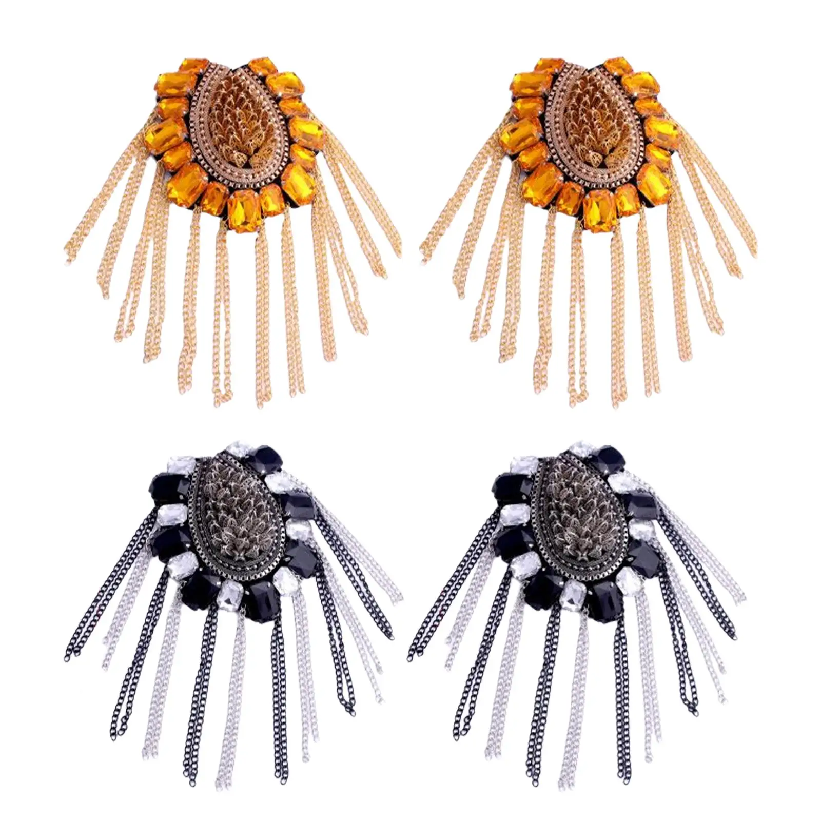 Цепочка с кисточками эполет модный костюм в стиле панк аксессуар значок на плечо