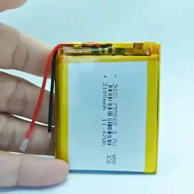 Фото Аккумулятор Li-Po 3.7V 3000мАч (755060) для мобильных устройств, игрушек, планшетов, ноутбуков, косметических приборов №2