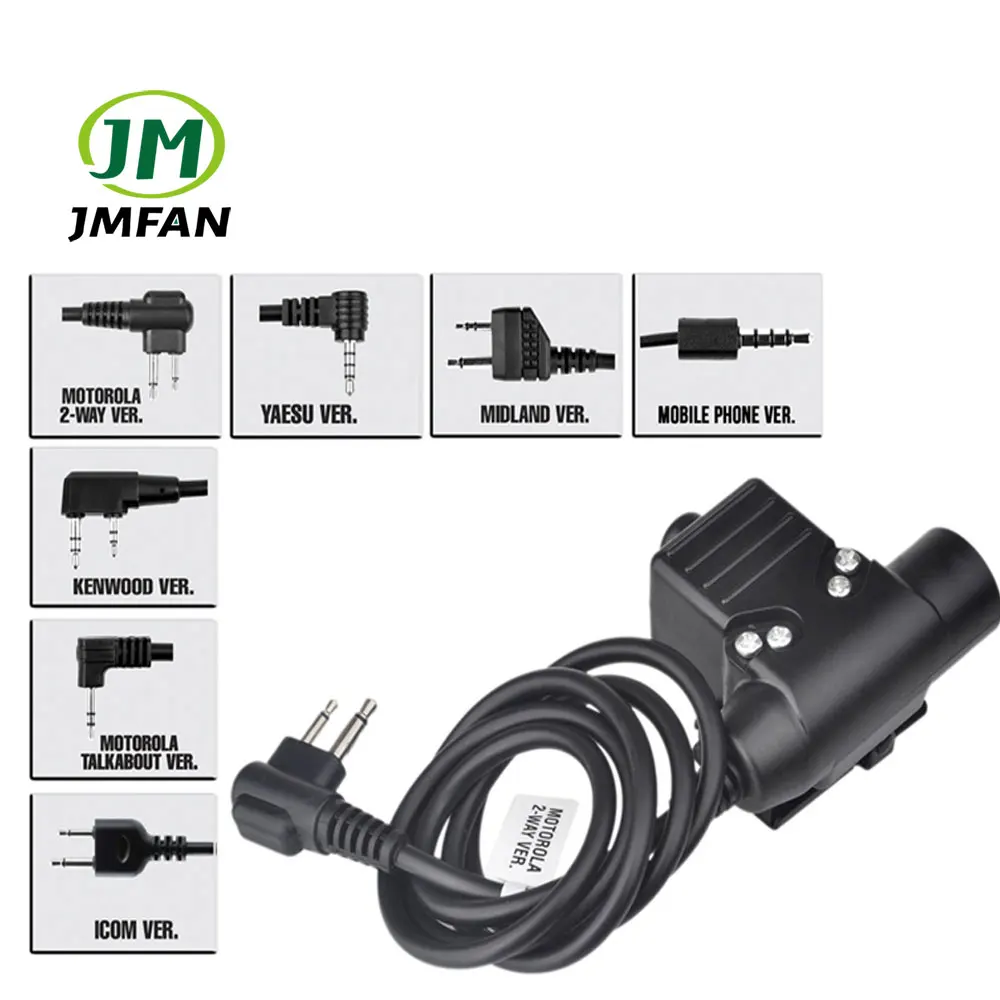 

Tactical Headphone U94 PTT for KENWOOD Icom Plug Radio Headset Adapter Walkie Talkie Hunting Airsoft Z113