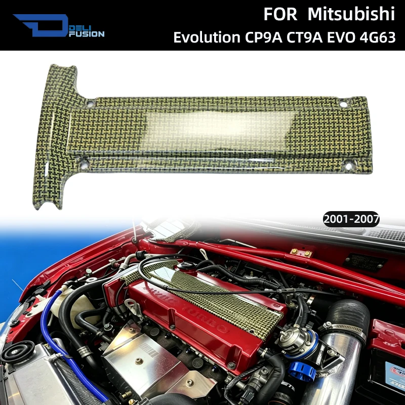 Фото Для Mitsubishi Evolution CP9A CT9A 2001-2007 годов: крышка соленоида Mivec и крышка свечной колодки из углеродного волокна для двигателя 4G63T, автомобильные аксессуары №1
