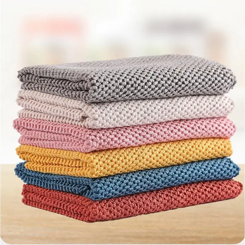 

Coral Fleece Square Towel Quick Dry Cleaning Towel Kitchen Household Bowl-washing Towel