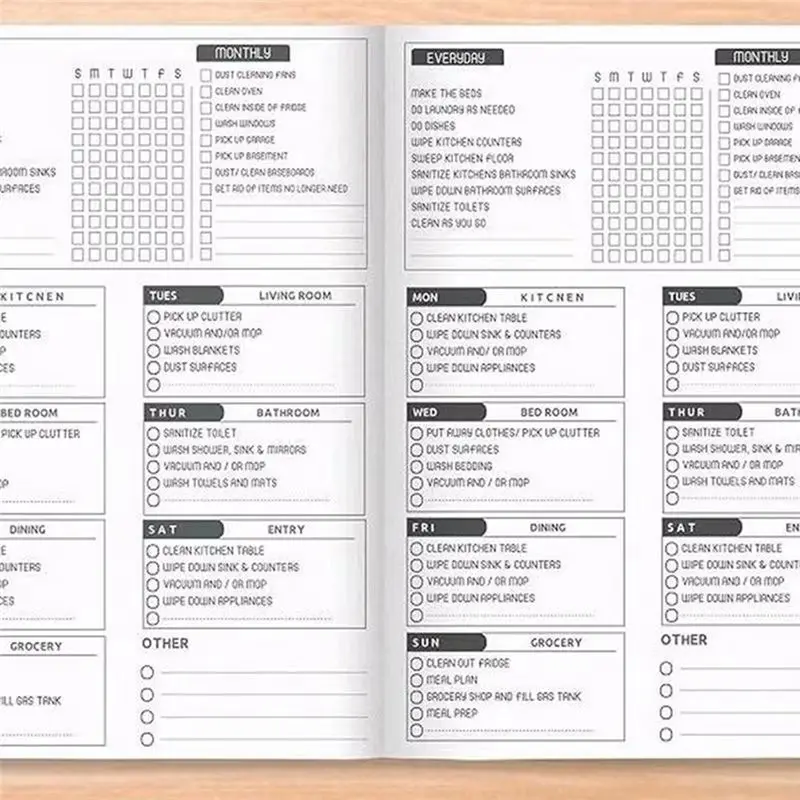 Фото ABKS-Cleaning Planner: Список дел для взрослых, планировщик и органайзер для ежедневных, еженедельных и ежемесячных задач, контрольные списки для уборки. №3