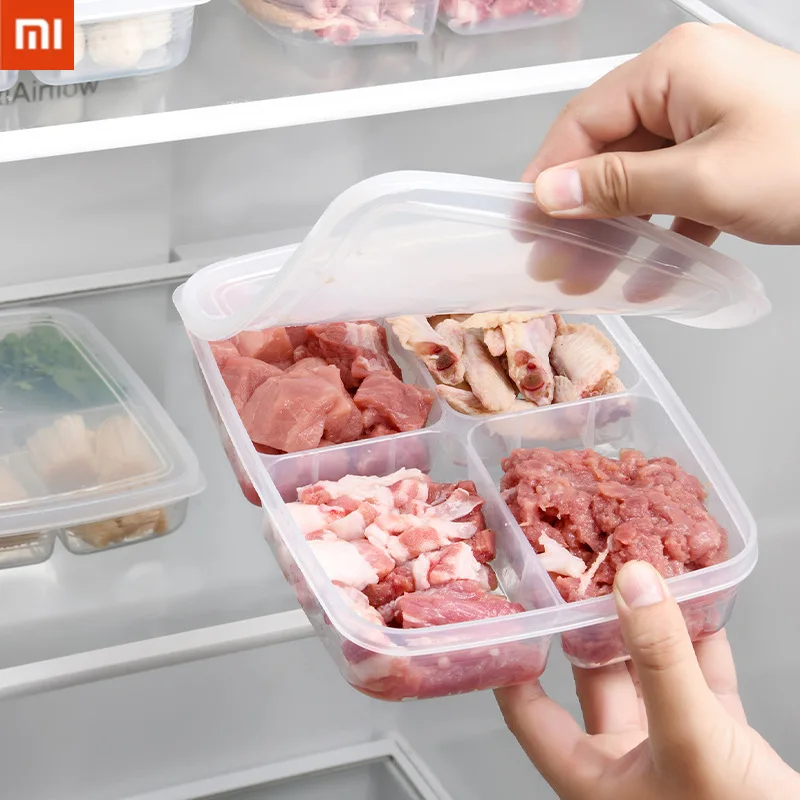 

Xiaomi Kitchen Organizer Food Crisper Box Compartment with Lid Sealed Food Packaging Refrigerator Storage Dish Classification