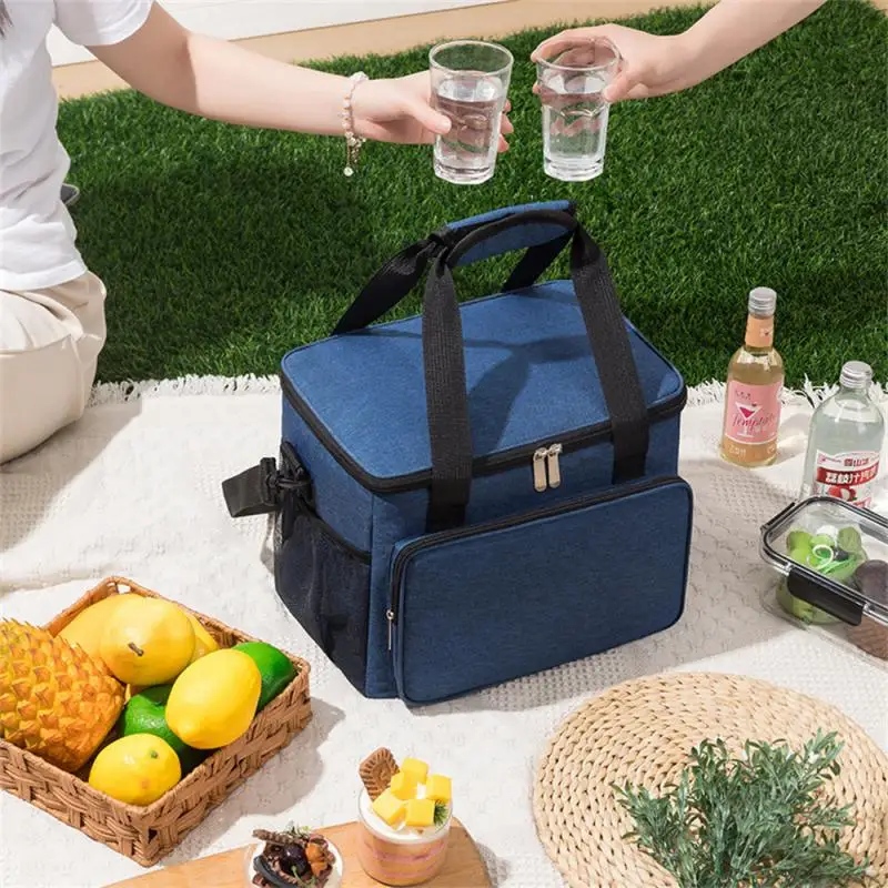 

15L Insulation Bag Outdoor Large Picnic Bag Waterproof Oxford Cloth Ice Pack Lunch Thick Car Insulation Bag
