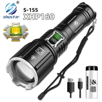 xhp160 powerful flashlight high power with power bank function self defense rechargeable lamp torch lantern led flashlights