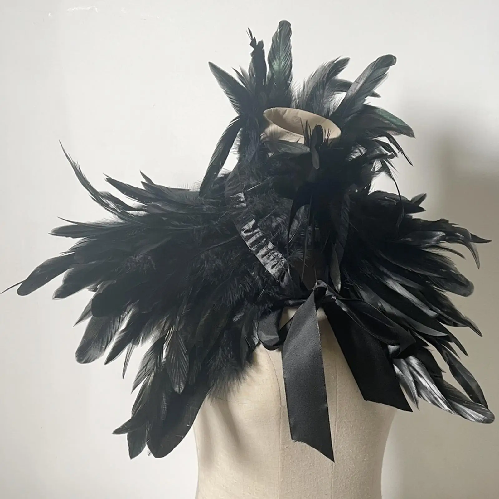 Шаль с перьями шаль накидка на шею для костюма Хэллоуин маскарадное платье