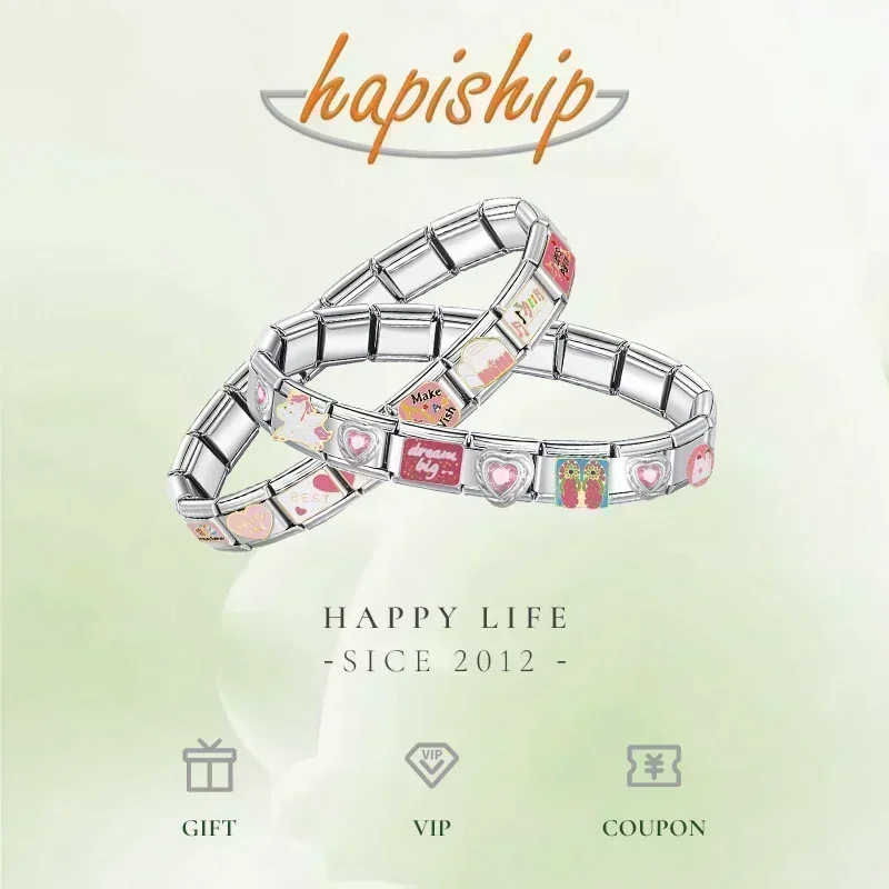 Hapiship оптовая продажа для женщин Loco Madre Te Amo Amor итальянский шарм подходит для браслета из нержавеющей стали 9 мм Прямая поставка подарочные ювелирные изделия TZ058 (art.: 3920cacfa50f2) - 3920cacfa50f2