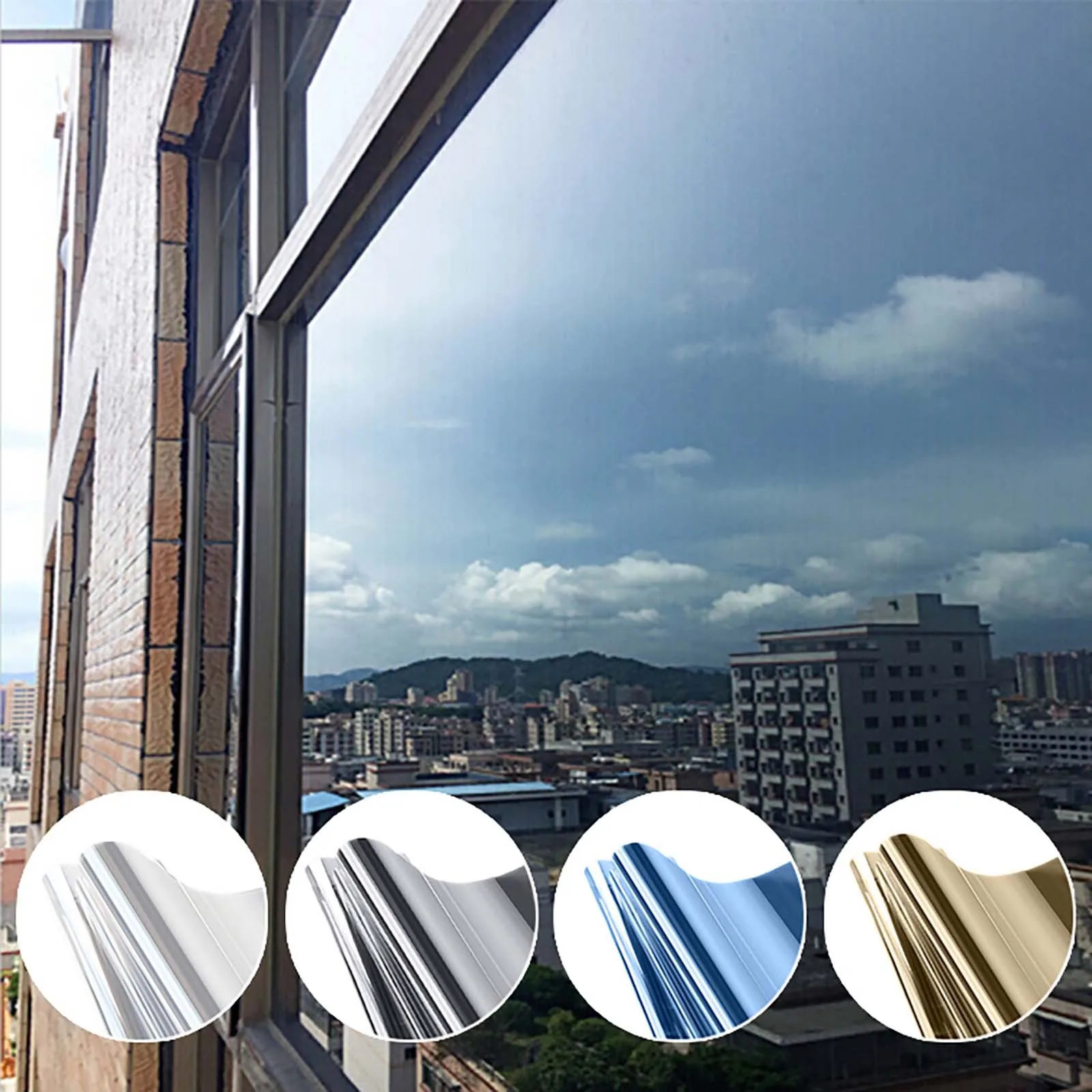 Privacy Window Film Self Adhesive Sun Protection Film UV Protection One Way Heat Insulation Glass Stickers For Home Office Decor