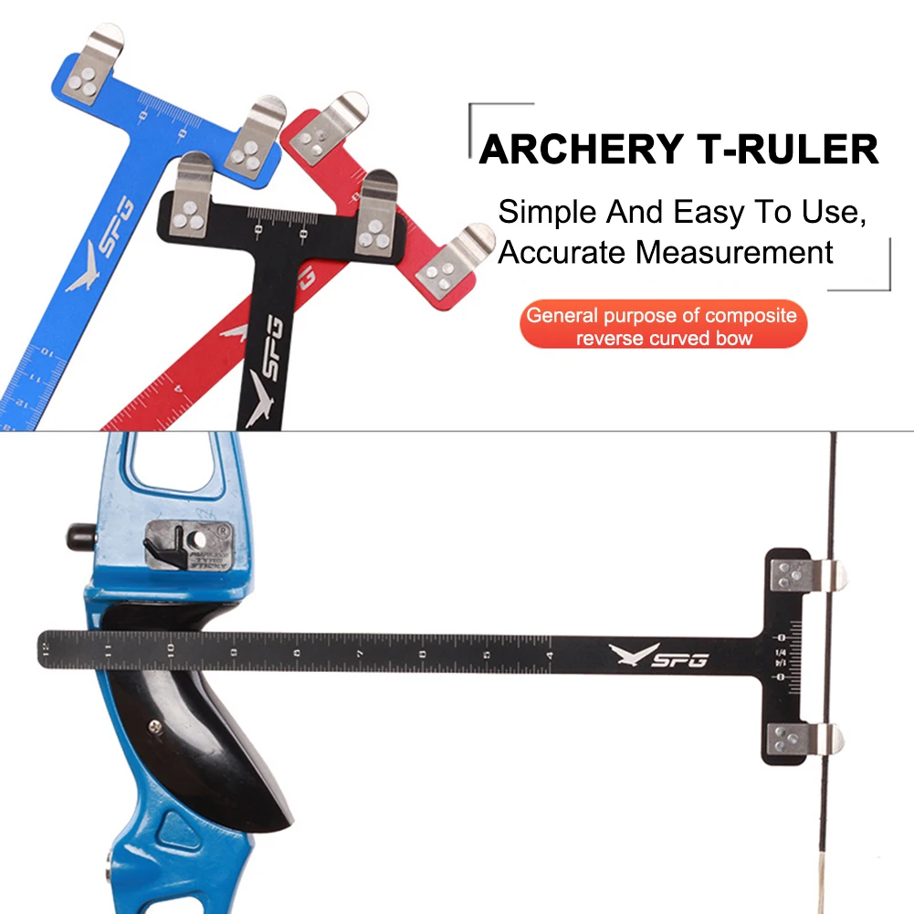 

New Archery Bow Square T Ruler Stainless Steel Hunting Measurement Tool Recurve Bow Arrow Shooting Bowstring Positioning Scale