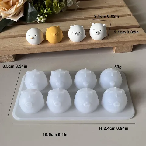 Силиконовая форма для свечи милая свинья медведь