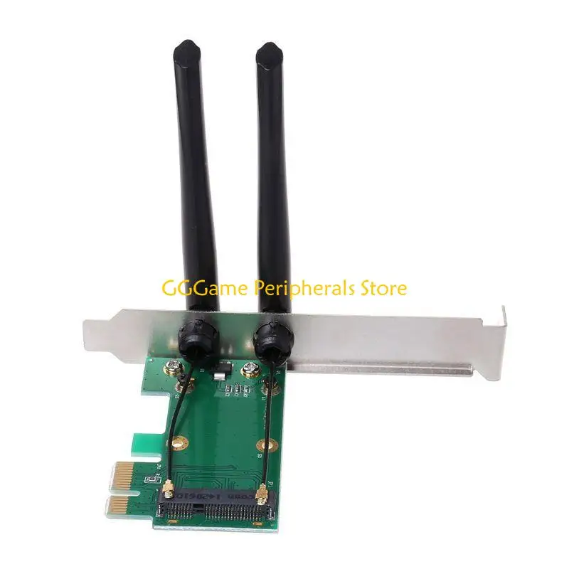 Фото U55B Беспроводная сетевая карта Wi-Fi Mini PCIE-PCI-E 1X Настольный WIFI-адаптер для компьютера с 2 антеннами №2