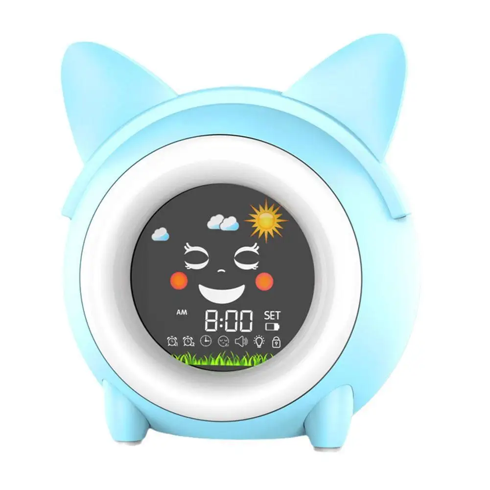 

Kids Child Alarm Clock Sleep Training Clock Colorful Night Light Digital Wake Up Clock With Temperature Nap Timer For Bedro Q1d8