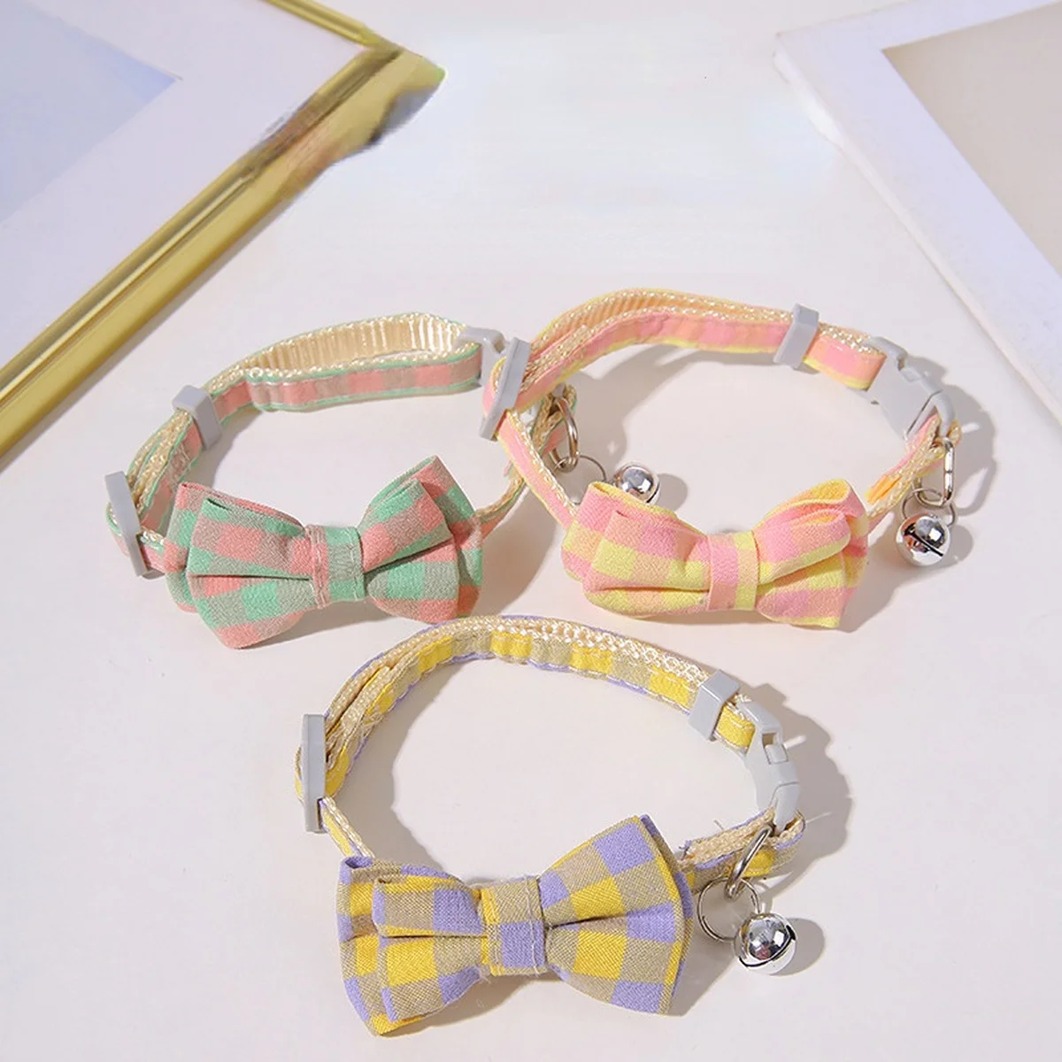 

Pet Necklace Adjustable Strap Dog Accessories for Dog Collar Bowknot Nylon Cat Pet Collar Bow Tie Bell Puppy Candy Color Necktie