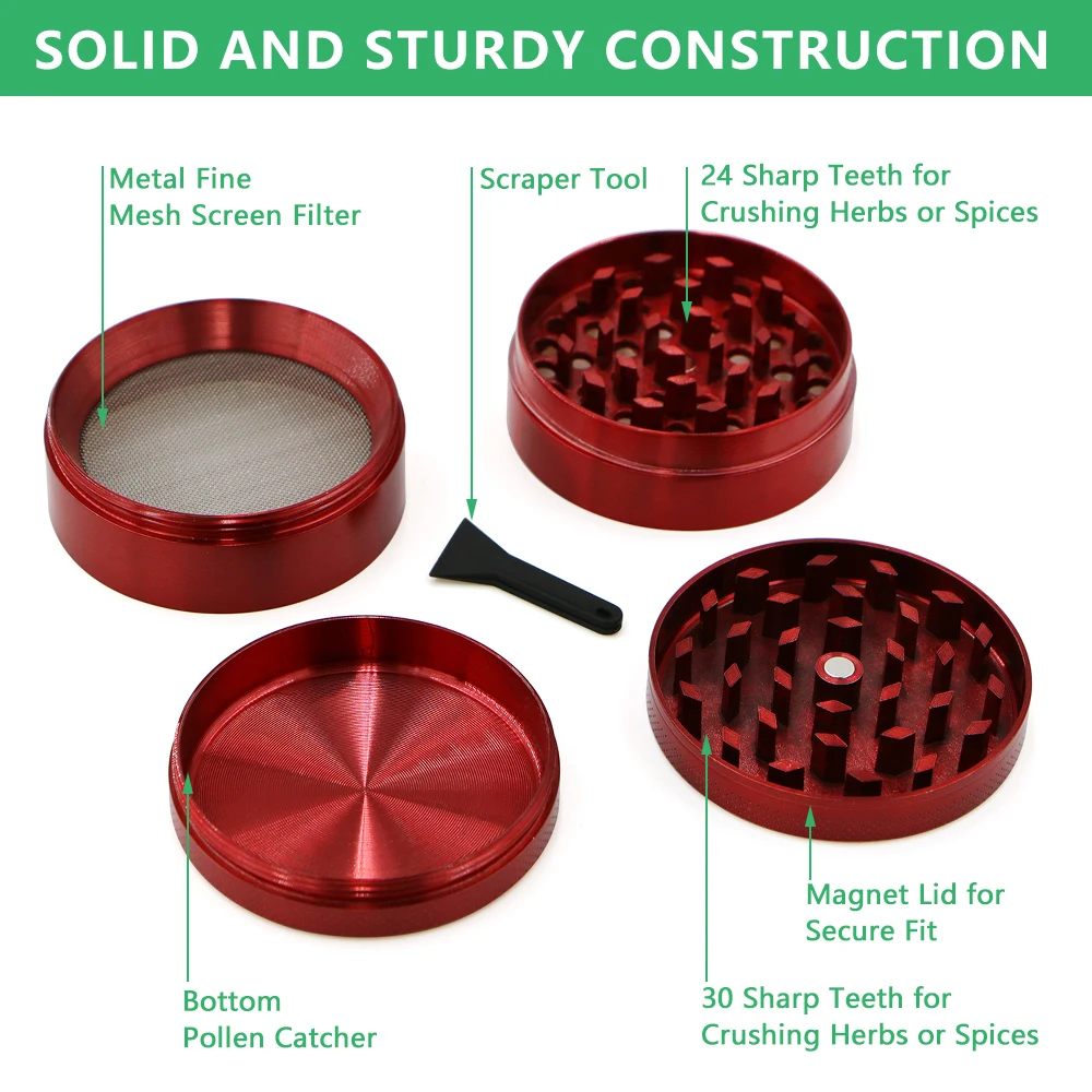 40/50mm 4-Layer Aluminum Weed Herbal Herb Tobacco Grinders Smoking Pipe Accessories Pipes Pipas Fumar |