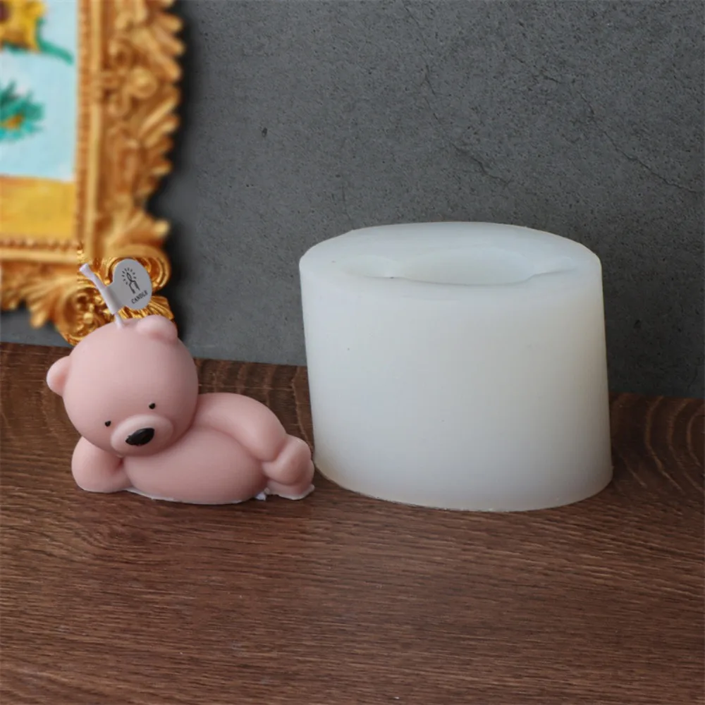 3D белый медведь ароматерапия свеча декор дома силиконовая форма для маленьких