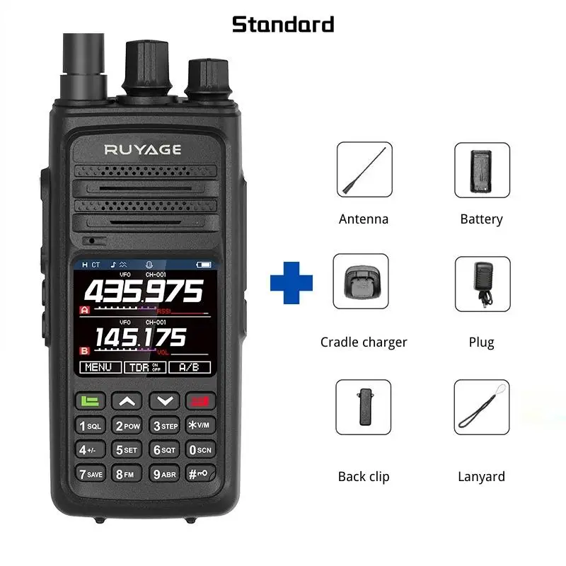 Ruyage UV97 Amateur Ham Two Way Radio 128CH Walkie Talkie Air Band Full Band 108-520MHz Police Scanner Marine Talkie