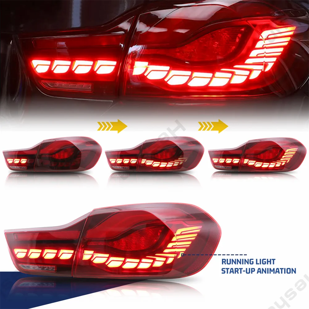 Фото Пара светодиодных задних фонарей для BMW M4 420i 428i 430i 435i 440i 4 серии F32 F82 F33 F83 2014-2020 Задний фонарь OLED Задний указатель поворота №5