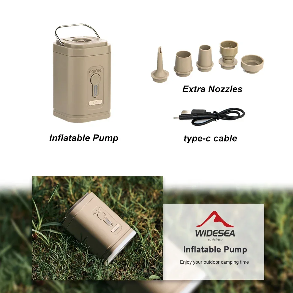 Widesea портативный Электрический надувной насос с кемпингом светильник наружная