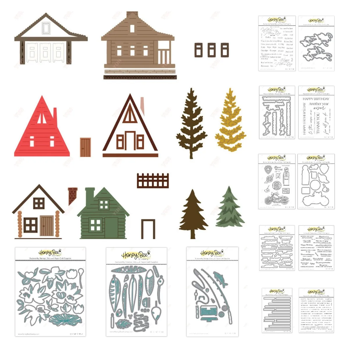 

Summerhouse Tree Fishing Metal Cutting Dies Stamp Stencil Set DIY Scrapbooking Crafts Decorations Handmade Greeting Cards