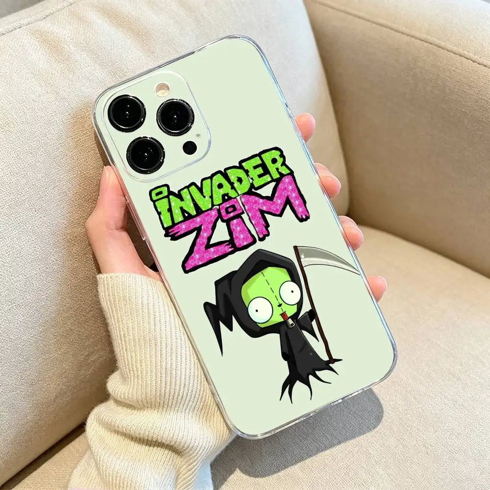Фото Madness- Invader Z-Zim Gir Чехол для телефона для iPhone 17, 16, 15, 14, 13, 12, 11, Pro Max, 16/15/14 Plus Прозрачный чехол №2